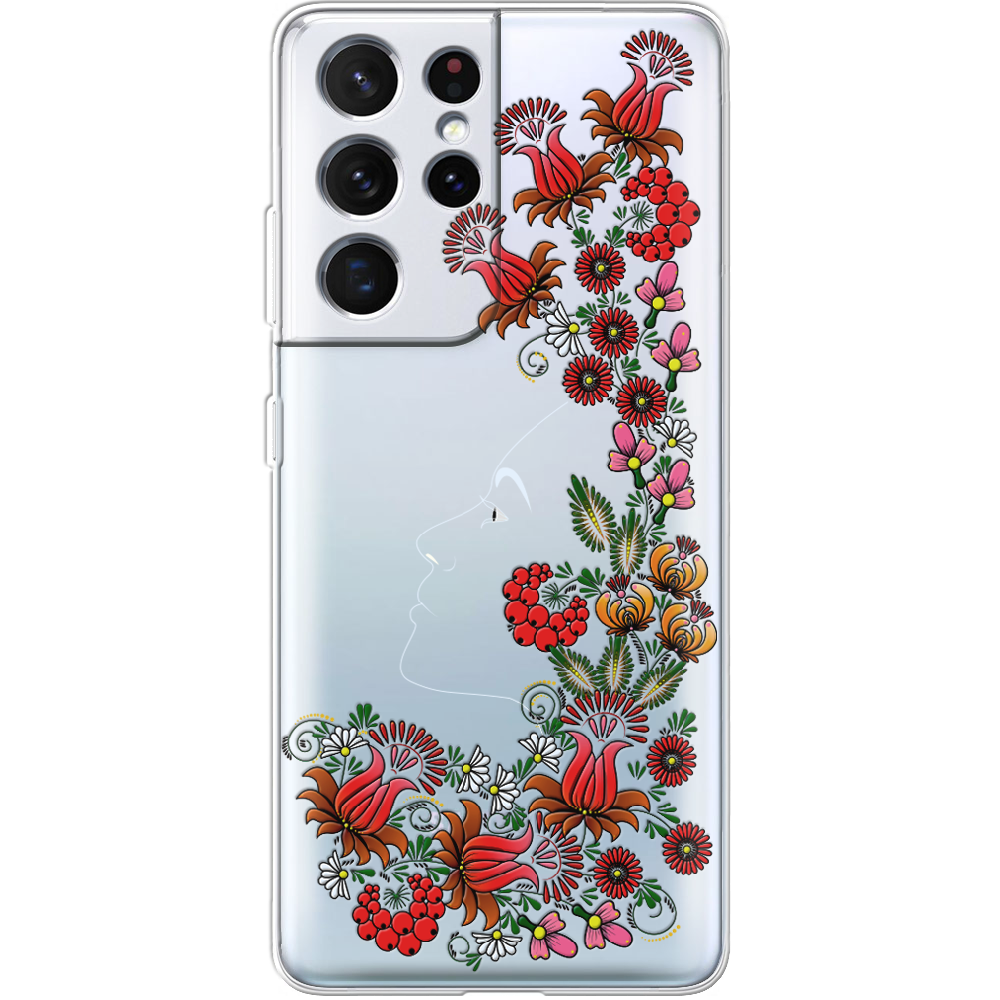 Чехол BoxFace Samsung G998 Galaxy S21 Ultra 3D Ukrainian Muse Прозрачный силикон (41719-bk64-41719)