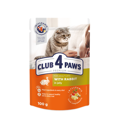 Влажный корм для кошек Club 4 Paws pouch 100 г Кролик в желе