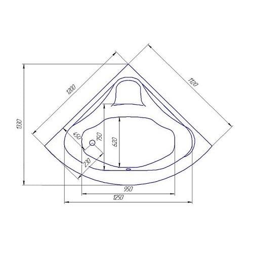 Ванна акриловая Redokss San LA SPECIA 1200х1200 мм - фото 4