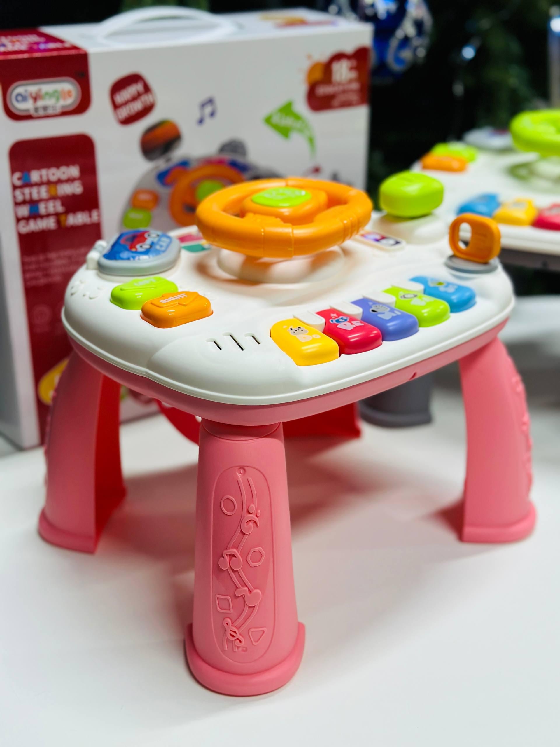 Столик музыкальный интерактивный для малышей Розовый (2614)