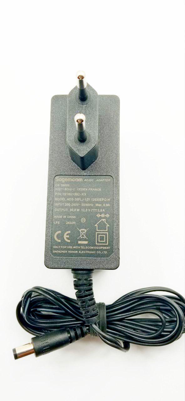 Блок живлення імпульсний Sagemcom ADS-36FLJ-12Y 12V/2,5A 5,5x2,5 (34189)