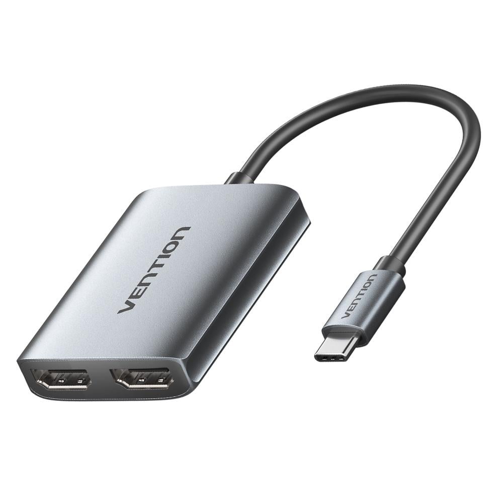 Адаптер MST Vention 0,15 м USB-C/2 HDMI Серый/Черный (ACZHB)