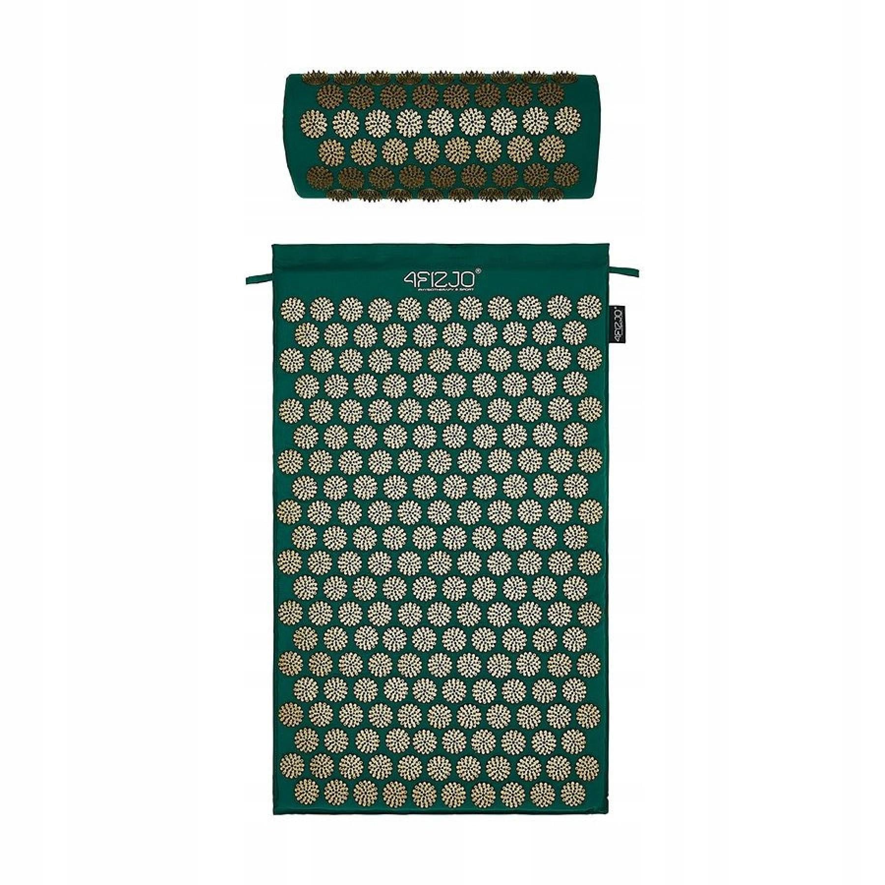 Коврик акупунктурный 4FIZJO Аппликатор Кузнецова 72x42 см с валиком Navy Green/Gold (25810)