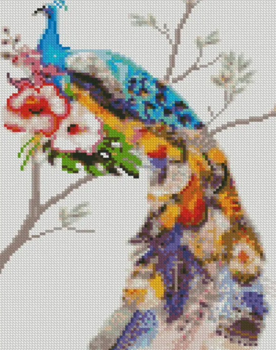 Алмазная мозаика Strateg Цветочный павлин 30x40 см (HX280)