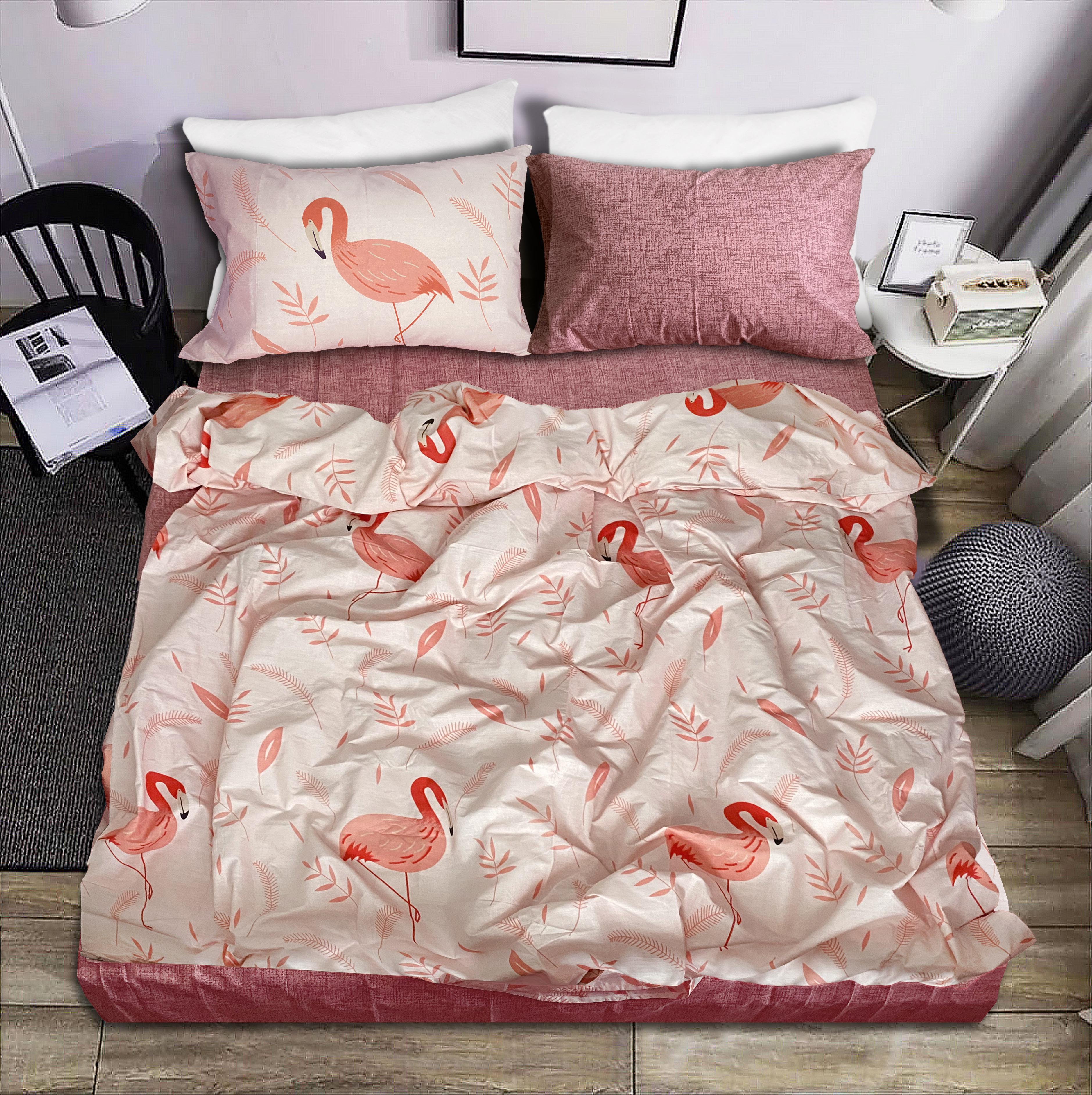 Комплект постельного белья Zastelli Фламинго бязь семейный 2х145х210 см Розовый (20643)