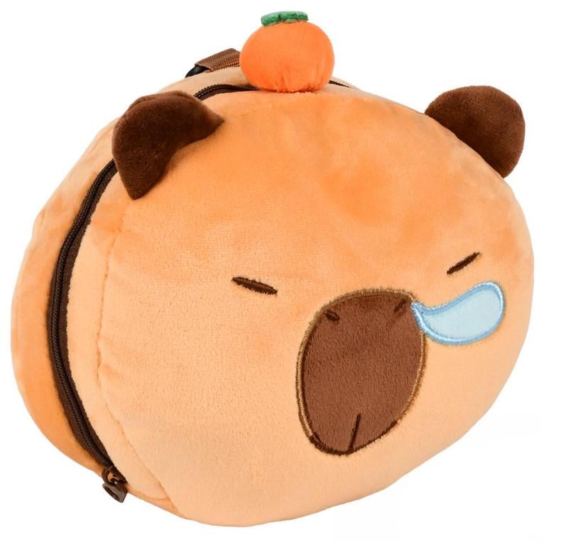 Подушка с маской дорожная под шею Capybara 25х7 см (R35824)