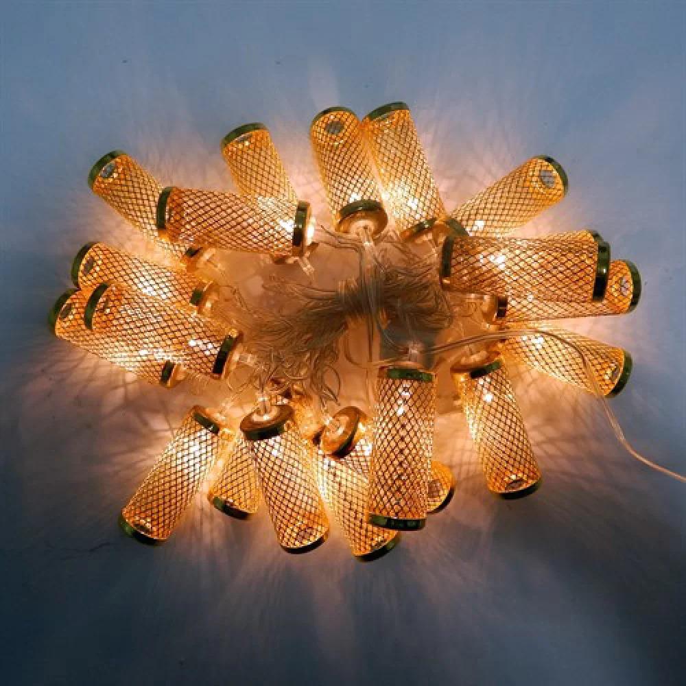 Гирлянда Цилиндр сетка LED 20 Золотой (1-112/1-83/1-123)