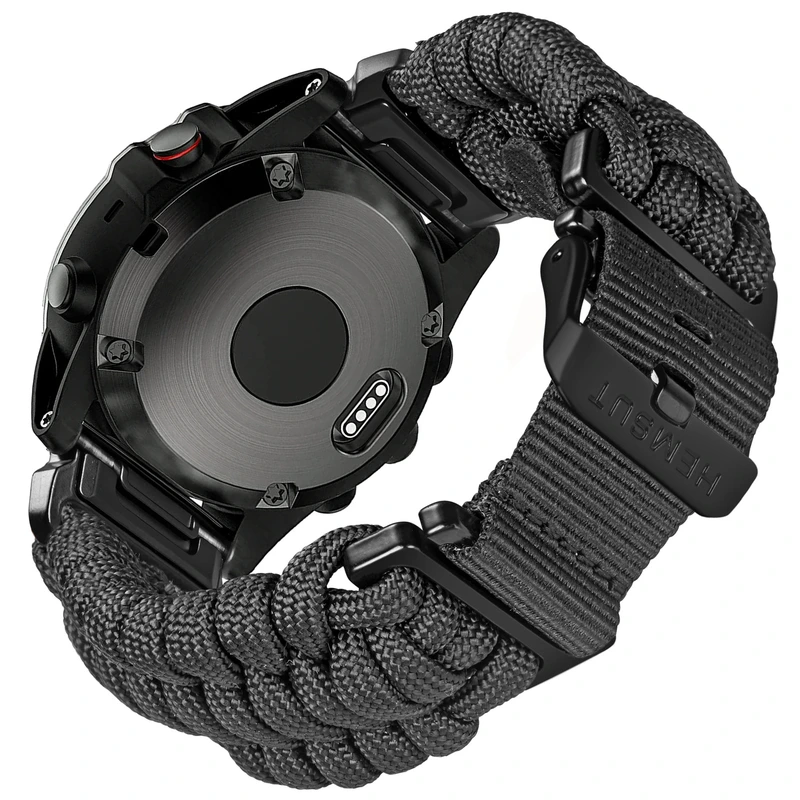 Ремінець для годинника Hemsut HGA145 Rugged Paracord Garmin 22 мм Black (4142) Ремінець для годинника Hemsut HGA145 Rugged Paracord Garmin 22 мм Black (4142)