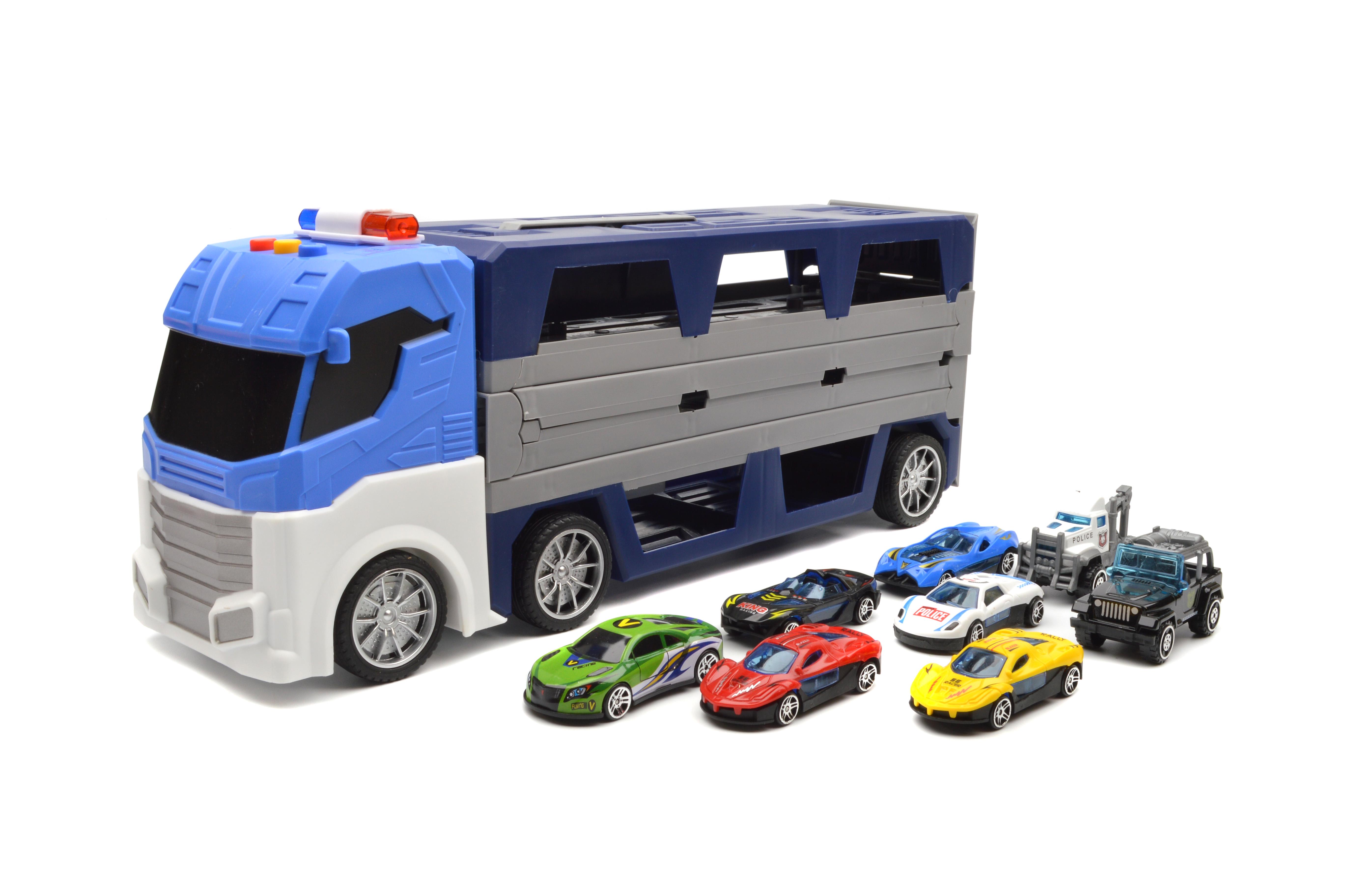 Автовоз с трамплином пусковым механизмом/машинками (T907A)