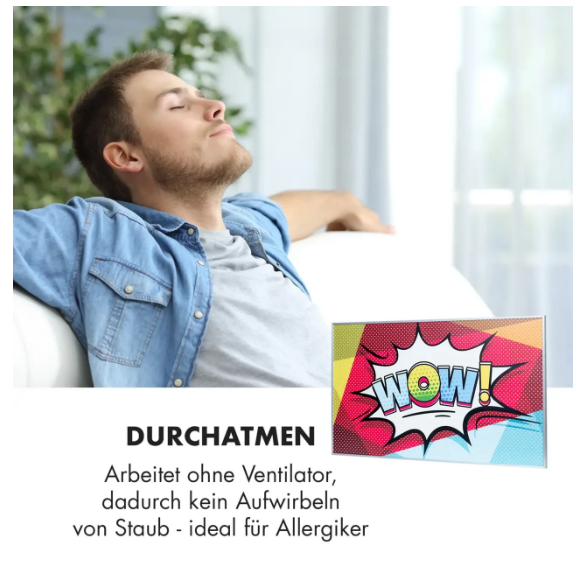 Инфракрасный обогреватель-картина настенный KLARSTEIN Wonderwall Air Pop Art 600 Вт (10034236) - фото 7