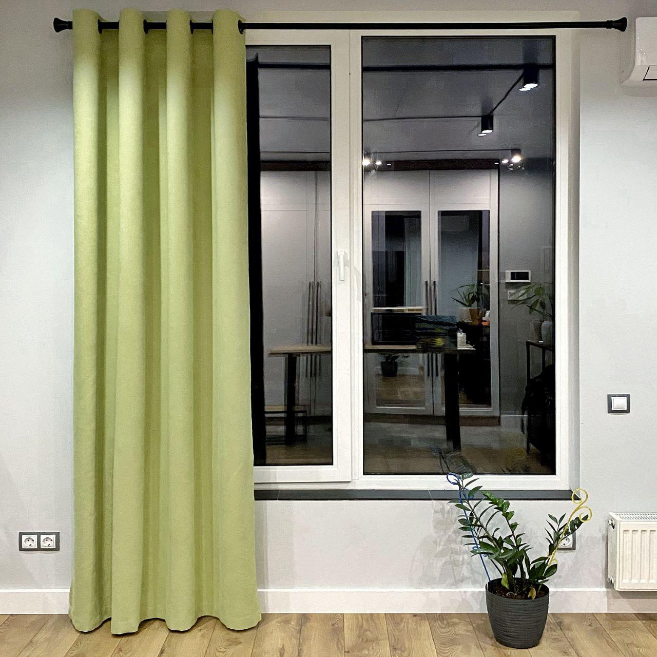 Штора на черных люверсах 140х250 см микровелюр 1 шт. Светло-зеленый (5801207-MT1/140-BL) - фото 1 Штора на черных люверсах 140х250 см микровелюр 1 шт. Светло-зеленый (5801207-MT1/140-BL) - фото 1