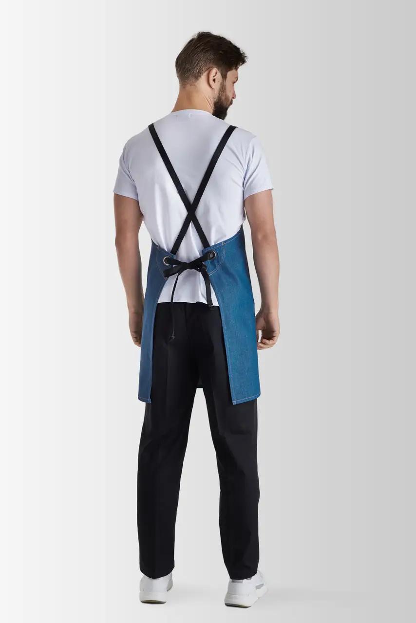 Фартук рабочий джинсовый для бариста VSETEX Muffin Jeans с карманами и ремнями (VT1150) - фото 6 Фартук рабочий джинсовый для бариста VSETEX Muffin Jeans с карманами и ремнями (VT1150) - фото 6