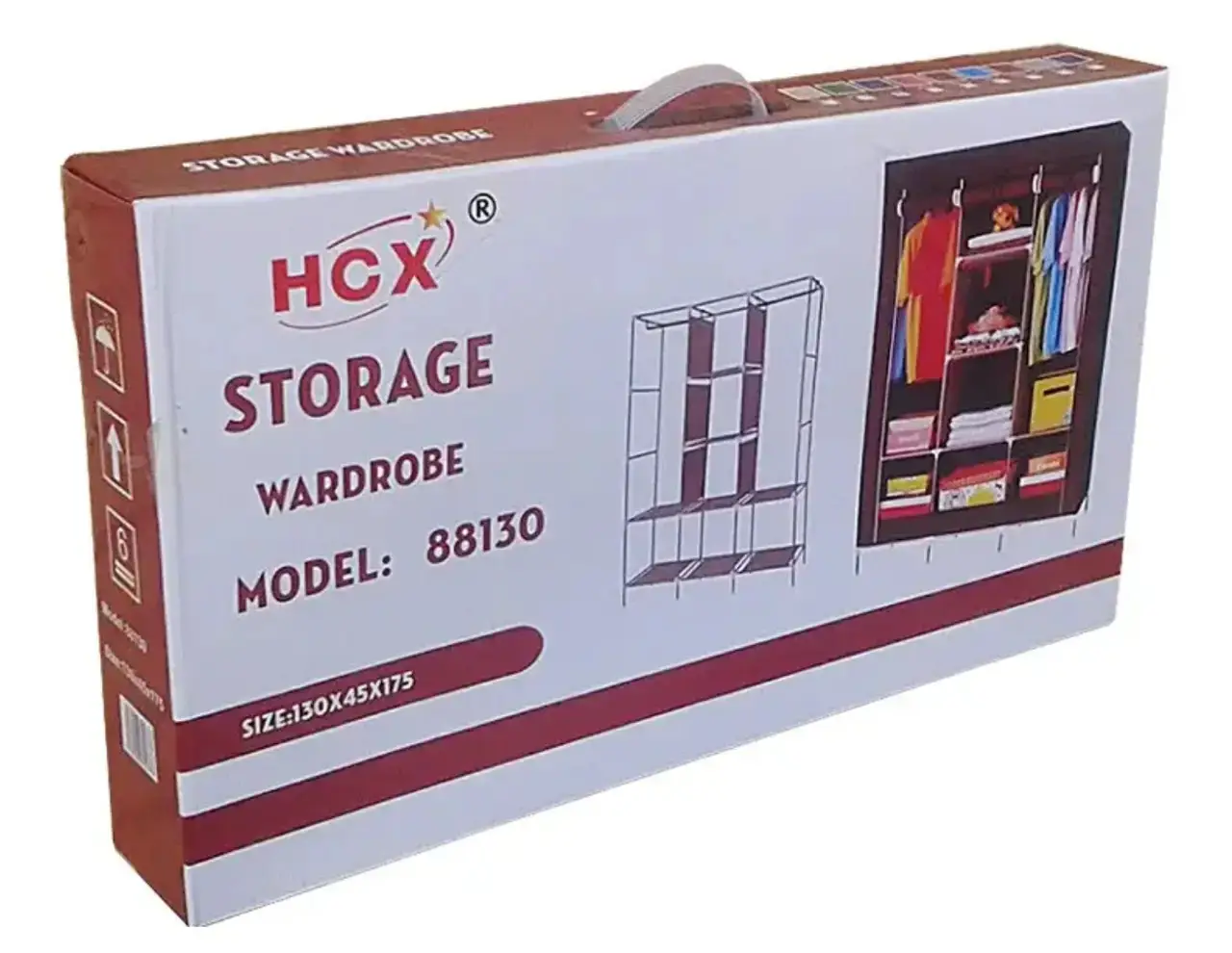 Шкаф тканевый STORAGE WARDROBE 88130 130х45х175 см Бордовый (28208500) - фото 8