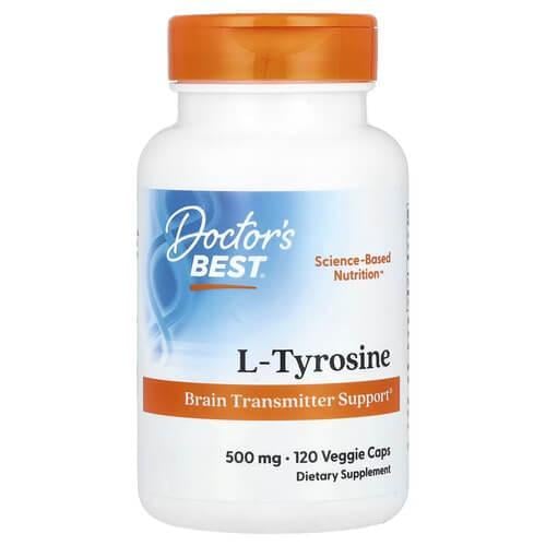 Добавка L-Тирозин Doctor's Best L-Tyrosine 500 мг 120 Veggie Caps (DRB-00316)