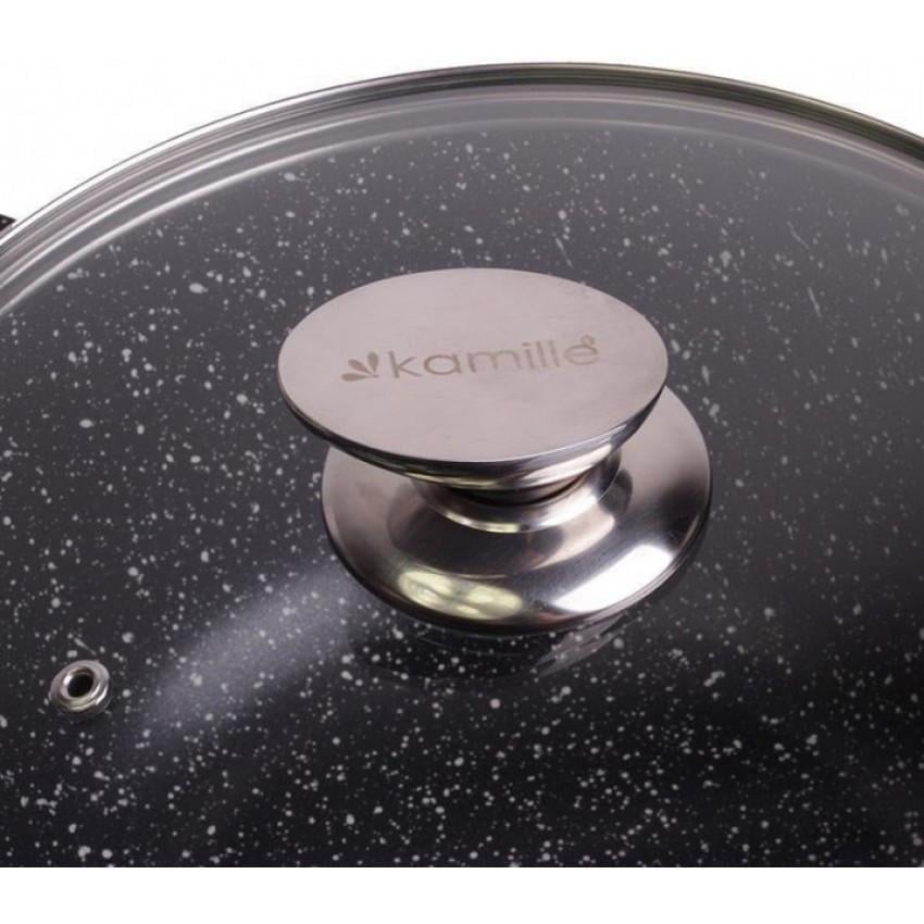 Кастрюля с крышкой Kamille алюминиевая литая с антипригарным покрытием 6,5 л 28х12,5 см Granite (4426) - фото 2 Кастрюля с крышкой Kamille алюминиевая литая с антипригарным покрытием 6,5 л 28х12,5 см Granite (4426) - фото 2