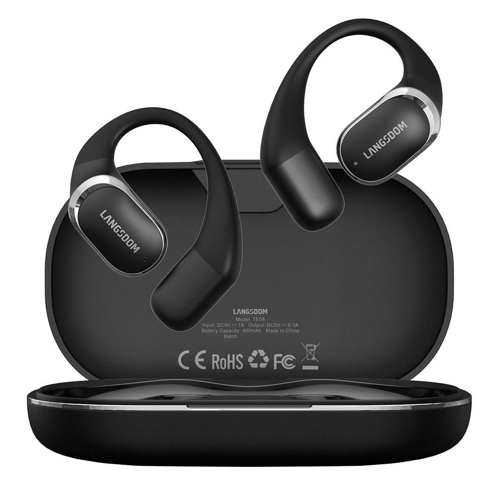 Наушники беспроводные Langsdom TE08 Earhook Earbuds Black Наушники беспроводные Langsdom TE08 Earhook Earbuds Black