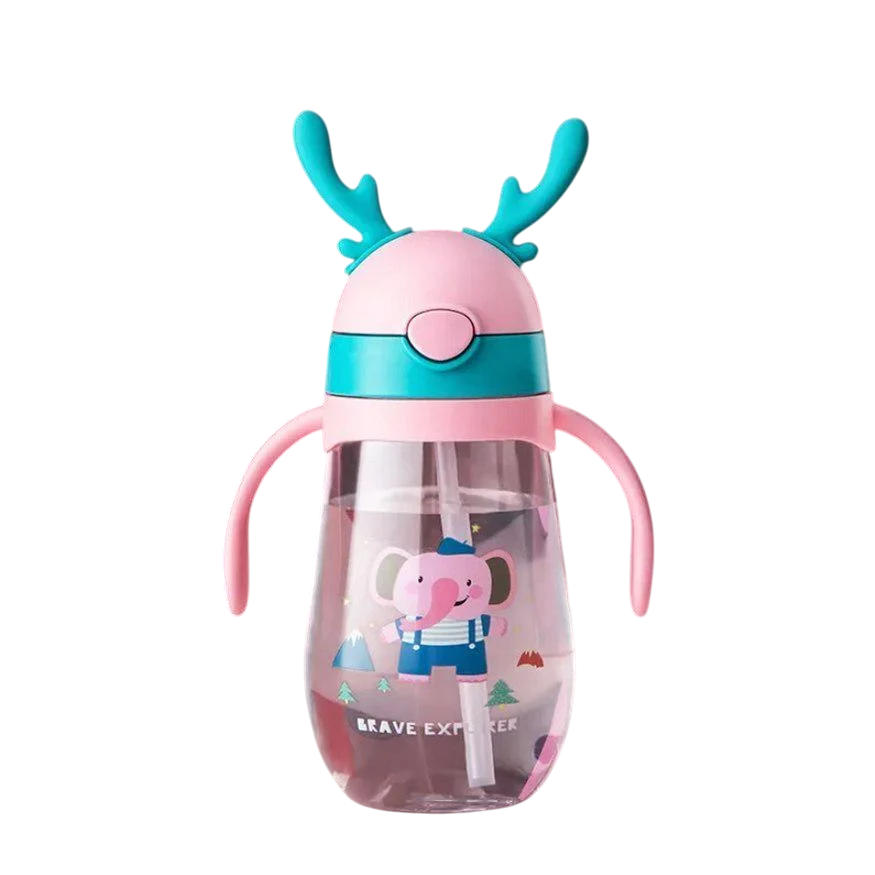 Поильник с силиконовой трубочкой Mommy Bag Слоник 480 мл Розовый (141457)