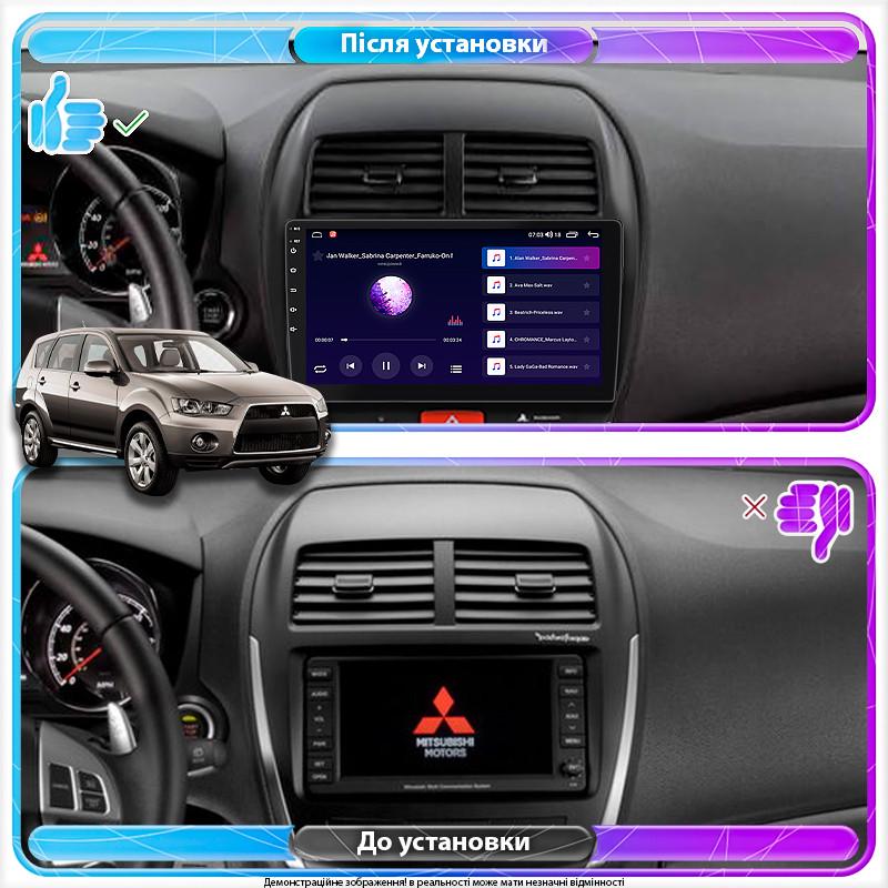 Автомагнітола штатна Lesko 4G/GPS/Wi-Fi для Mitsubishi Outlander Sport I Рестайлінг 2012-2016 2/32Gb 10" (2009145703) - фото 2