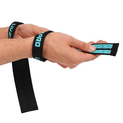 лямки для тяги LiveUp LP8723 WRIST WRAPS 28х5 см 2 шт. Сине-черный (34716286)