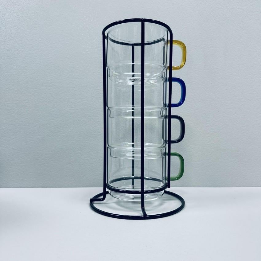 Набір чашок Ardesto AR2635BS з боросилікатного скла на металевій підставці 350 мл 4 шт. Прозорий (2672769943) - фото 3 Набір чашок Ardesto AR2635BS з боросилікатного скла на металевій підставці 350 мл 4 шт. Прозорий (2672769943) - фото 3