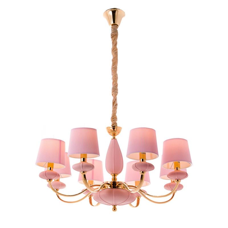 Люстра Light House ES-15413/6 Pink подвесная с абажурами Розовый (9126)