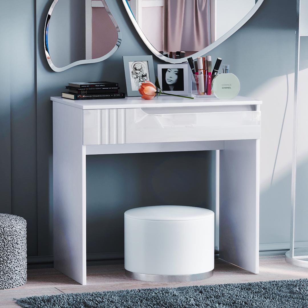 Стіл DiPortes Портленд КС-1 80/76/50 см МДФ Білий глянець (01421) Стіл DiPortes Портленд КС-1 80/76/50 см МДФ Білий глянець (01421)