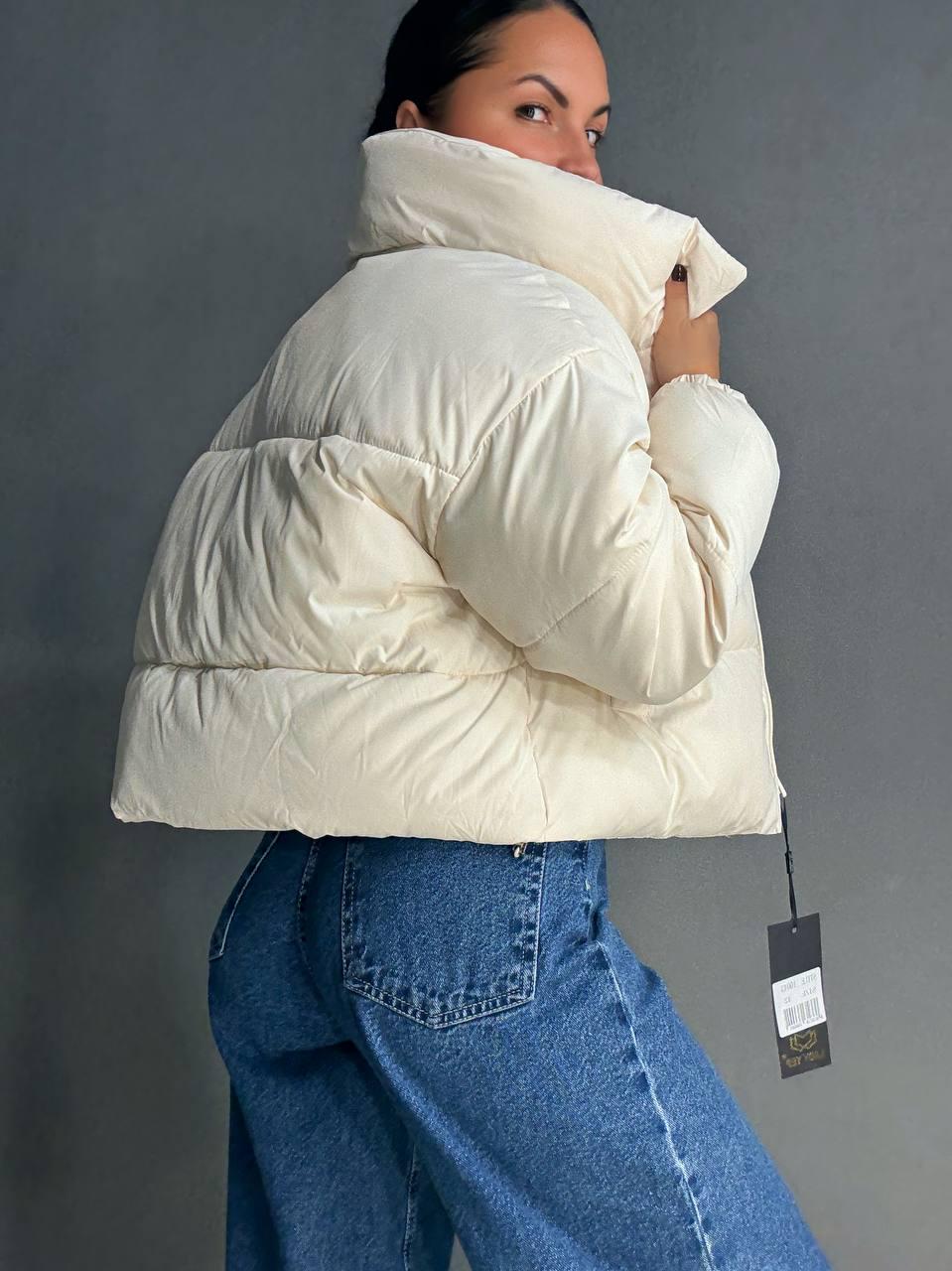 Куртка женская LADY YEP 10043 короткая на молнии с воротником р. 44 Белый (4822) - фото 2