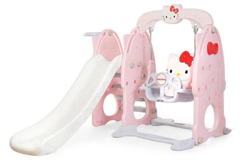 Горка-качели Bambi Hello Kitty с баскетбольным кольцом Розовый/Серый (HK5018-2A)