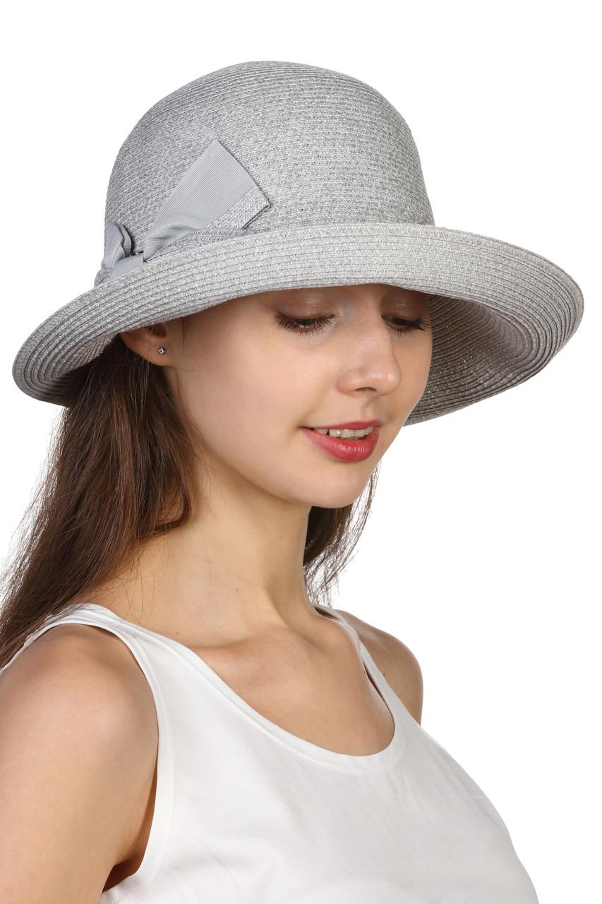 Капелюх м'який з бантом Сірий (526848593)