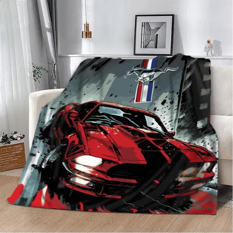 Плед-покрывало Ford Mustang плюш/велюр полуторное 160х200 см Серый-велюр Плед-покрывало Ford Mustang плюш/велюр полуторное 160х200 см Серый-велюр