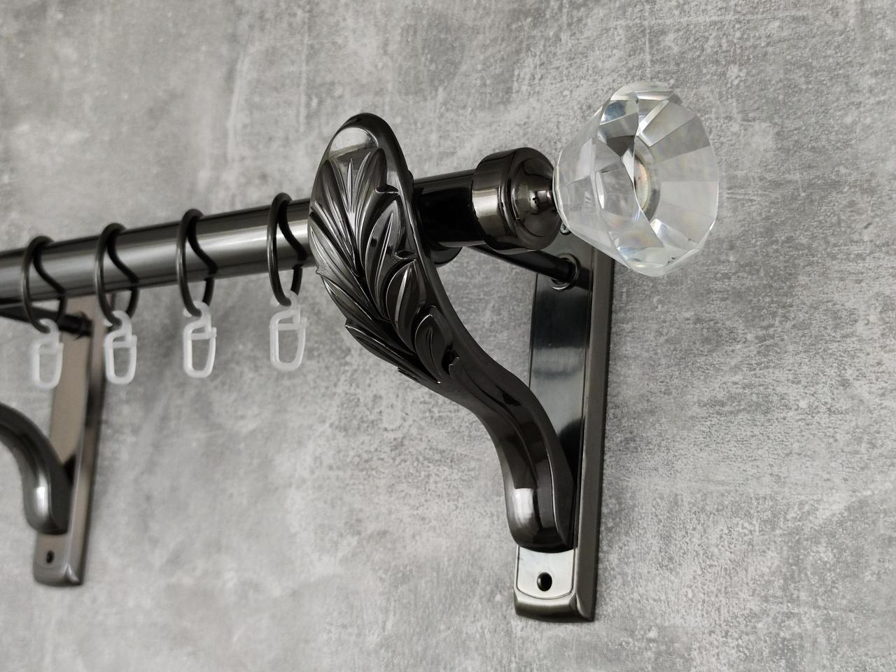 Карниз MStyle металлический для штор однорядный Спектралия 25 мм гладкий 200 см Оникс (5021177)