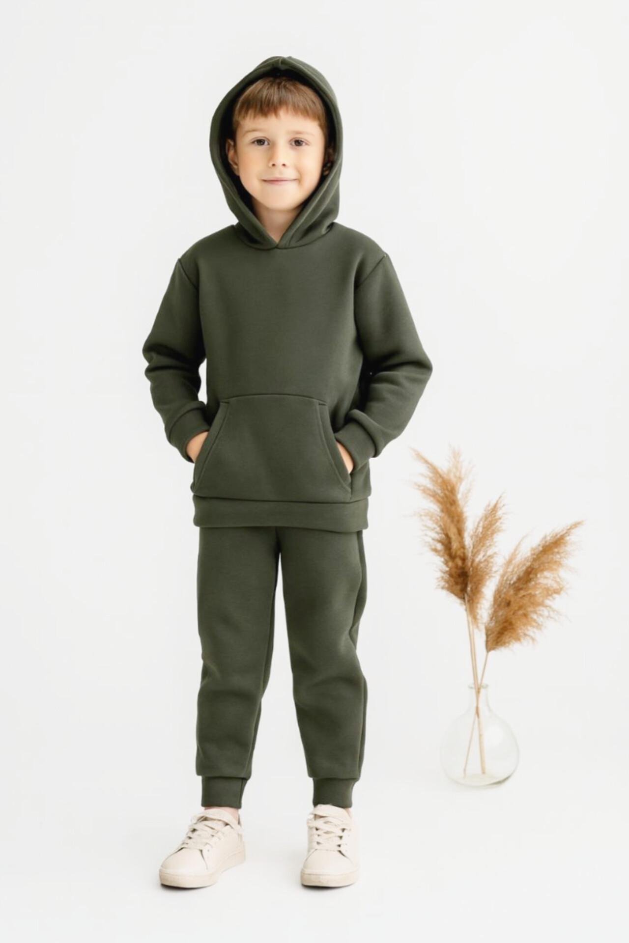 Спортивний костюм дитячий Тімі текс тринитка на флісі 110-116 см Хакі