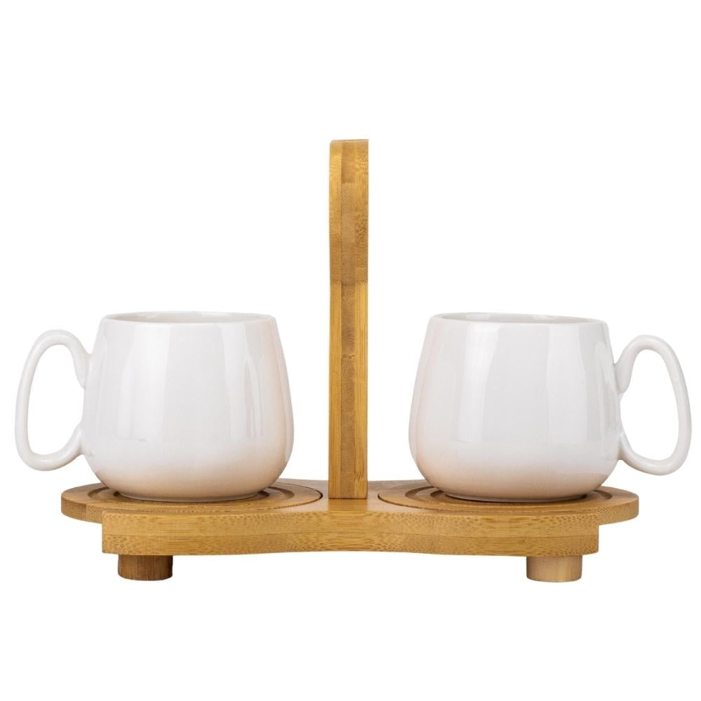 Набор кружок Elisey Дуэт с бамбуковой подставкой 17 см 230 мл Белый (99-81-9184-007) Набор кружок Elisey Дуэт с бамбуковой подставкой 17 см 230 мл Белый (99-81-9184-007)