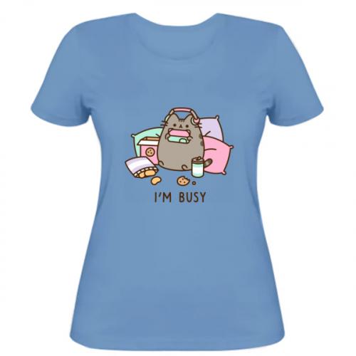 Футболка женская Pusheen I'm Busy L Бледно-голубой (13422384-14-184714-L)