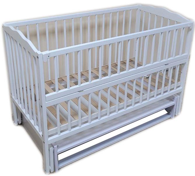 Кровать Радуга бук с откидной боковиной и маятником без ящика Белый (12287859) Кровать Радуга бук с откидной боковиной и маятником без ящика Белый (12287859)