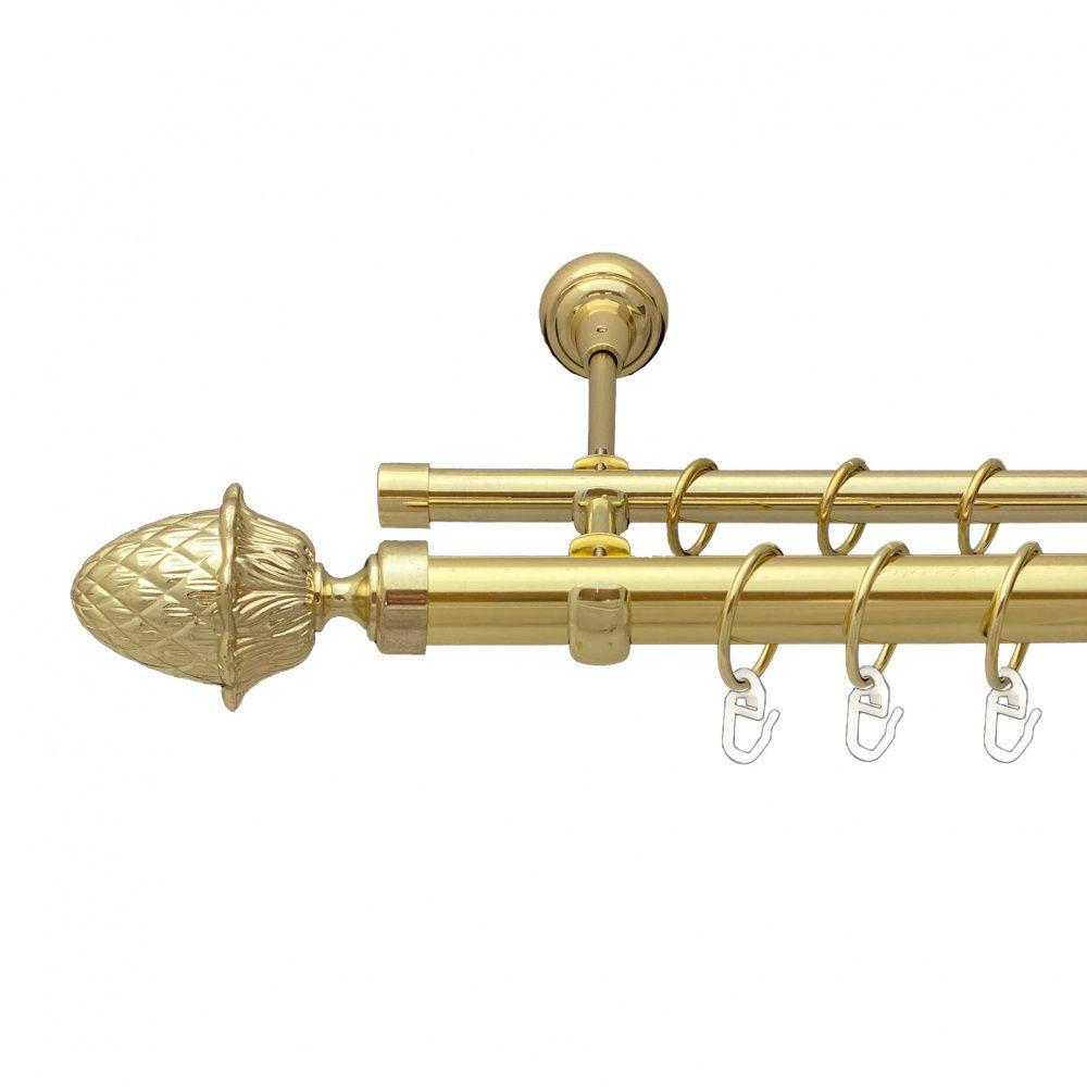 Карниз Orvit Цинара двухрядный гладкий 25/19 мм 300 см Золотой (00-00012837)