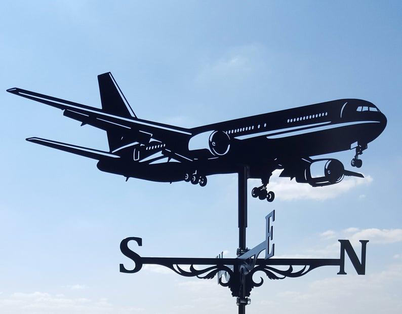 Флюгер на дах Літак металевий Чорний (9592337) - фото 3 Флюгер на дах Літак металевий Чорний (9592337) - фото 3