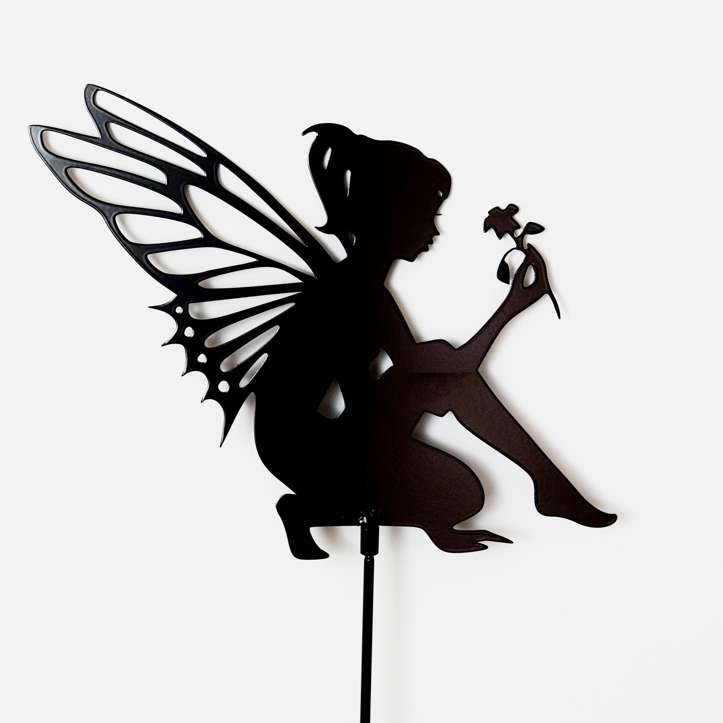 Садова фігура Фея з квіткою металева для саду/подвір'я/клумби (DCR052)