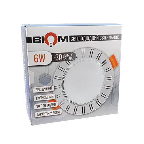 Светильник светодиодный BIOM Downlight DFR-6W 6 Вт круглый 5000К Белый (15192-1) - фото 3