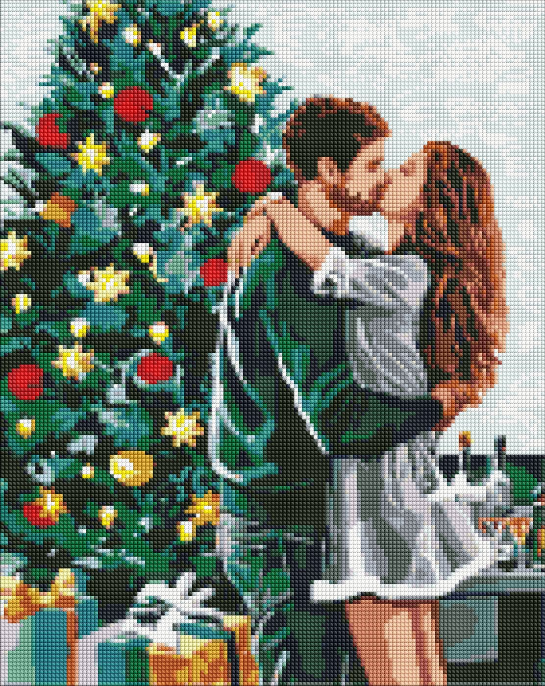 Алмазна мозаїка на підрамнику Ідейка У улюблених обіймах з АВ стразами 40x50 см (AMO7786)