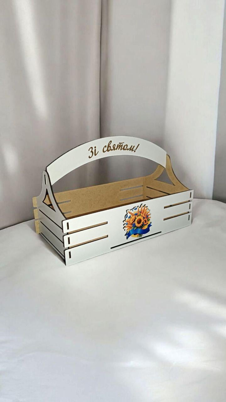 Корзина с ручкой из дерева для цветов/сладостей/фруктов