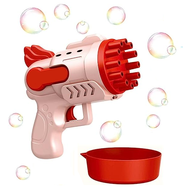 Пістолет для мильних бульбашок Bubble Gun 12 HOLES на 12 отворів Pink (d303) - фото 2