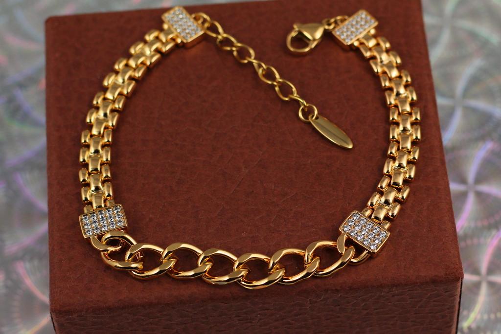 Браслет Xuping Jewelry Цепочки на замочках 20 см Золотистый (1839238153)