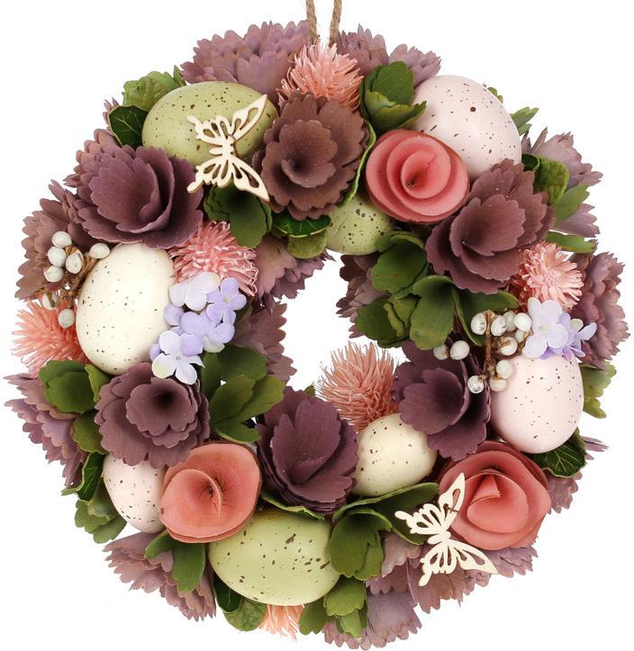 Венок пасхальный Пепельные Розы 24 см - фото 1