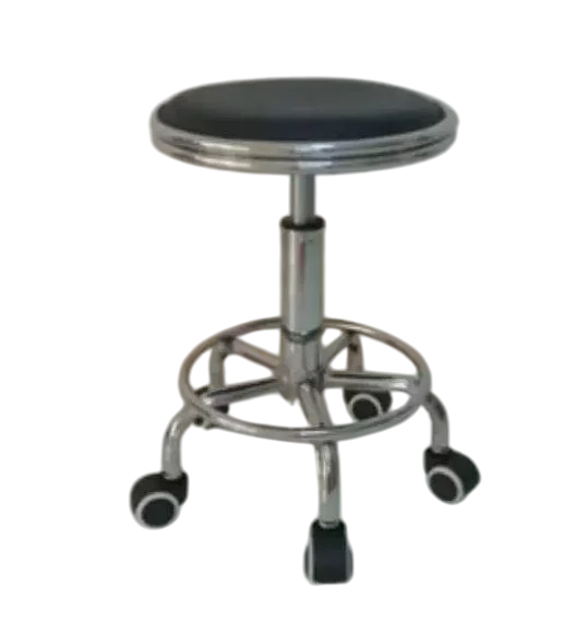Стул мастера без спинки на колесах Черный