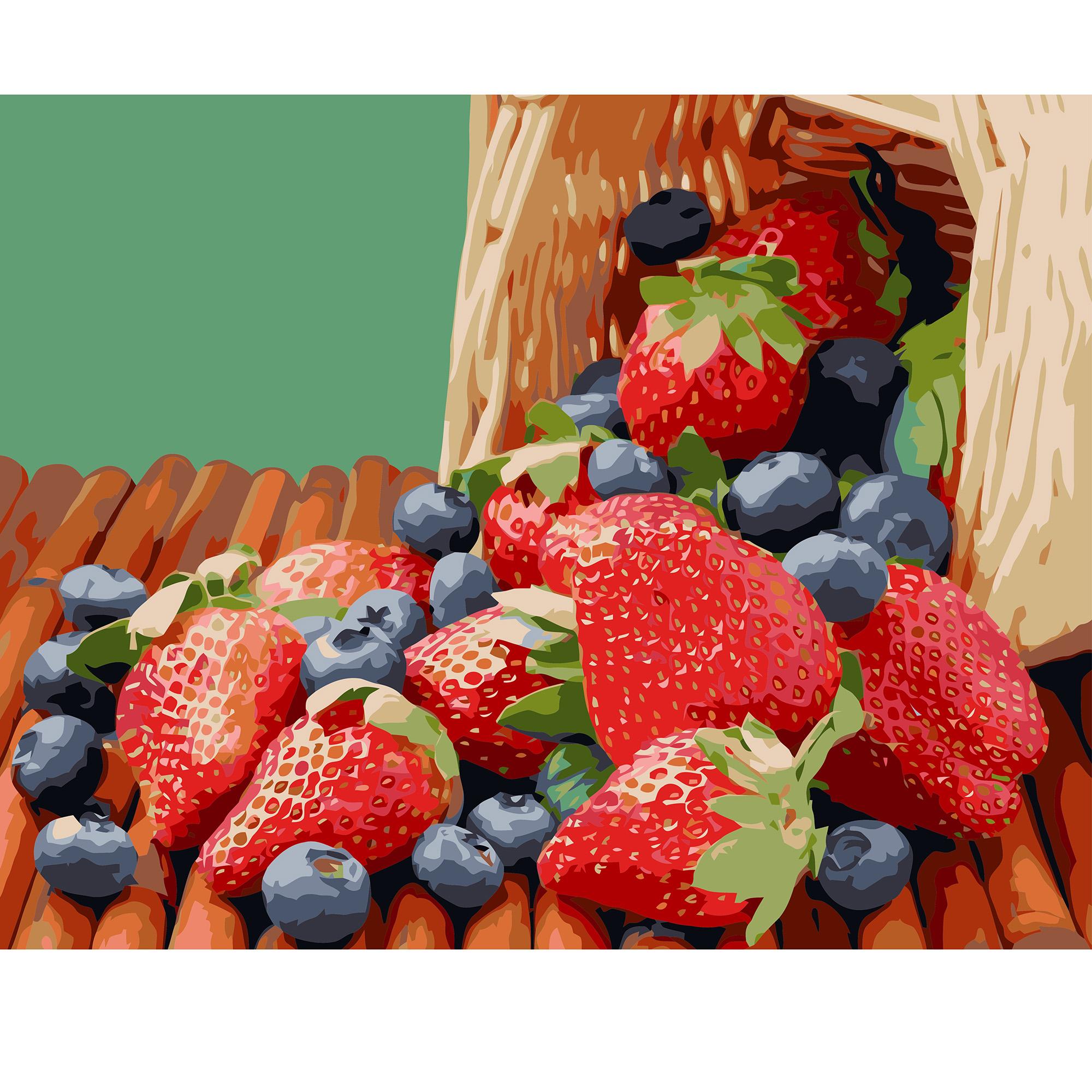 Картина за номерами Strateg Голубика та полуниця 40x50 см (VA-1133)