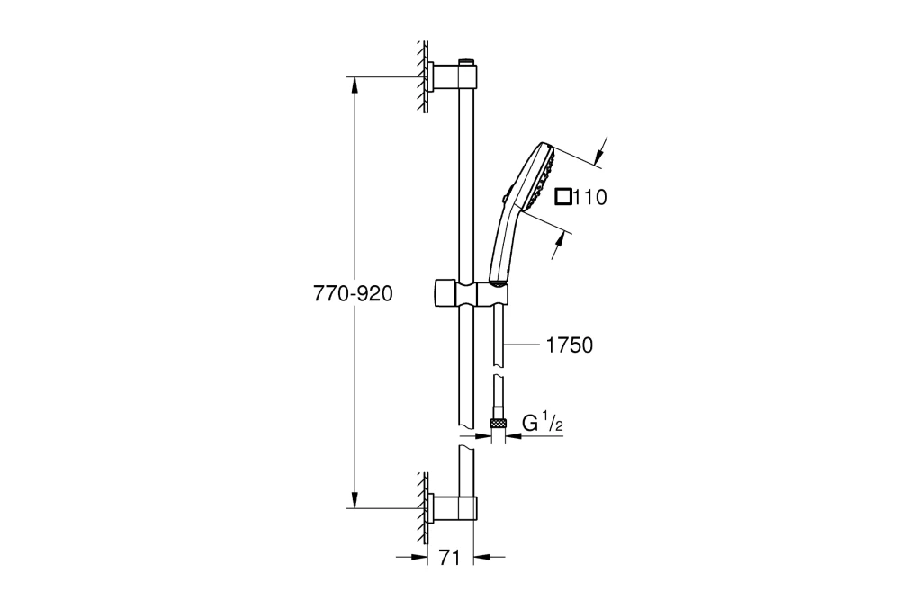 Душовий гарнітур Grohe QuickFix Vitalio Comfort 110 26932001 (22981494) - фото 7 Душовий гарнітур Grohe QuickFix Vitalio Comfort 110 26932001 (22981494) - фото 7