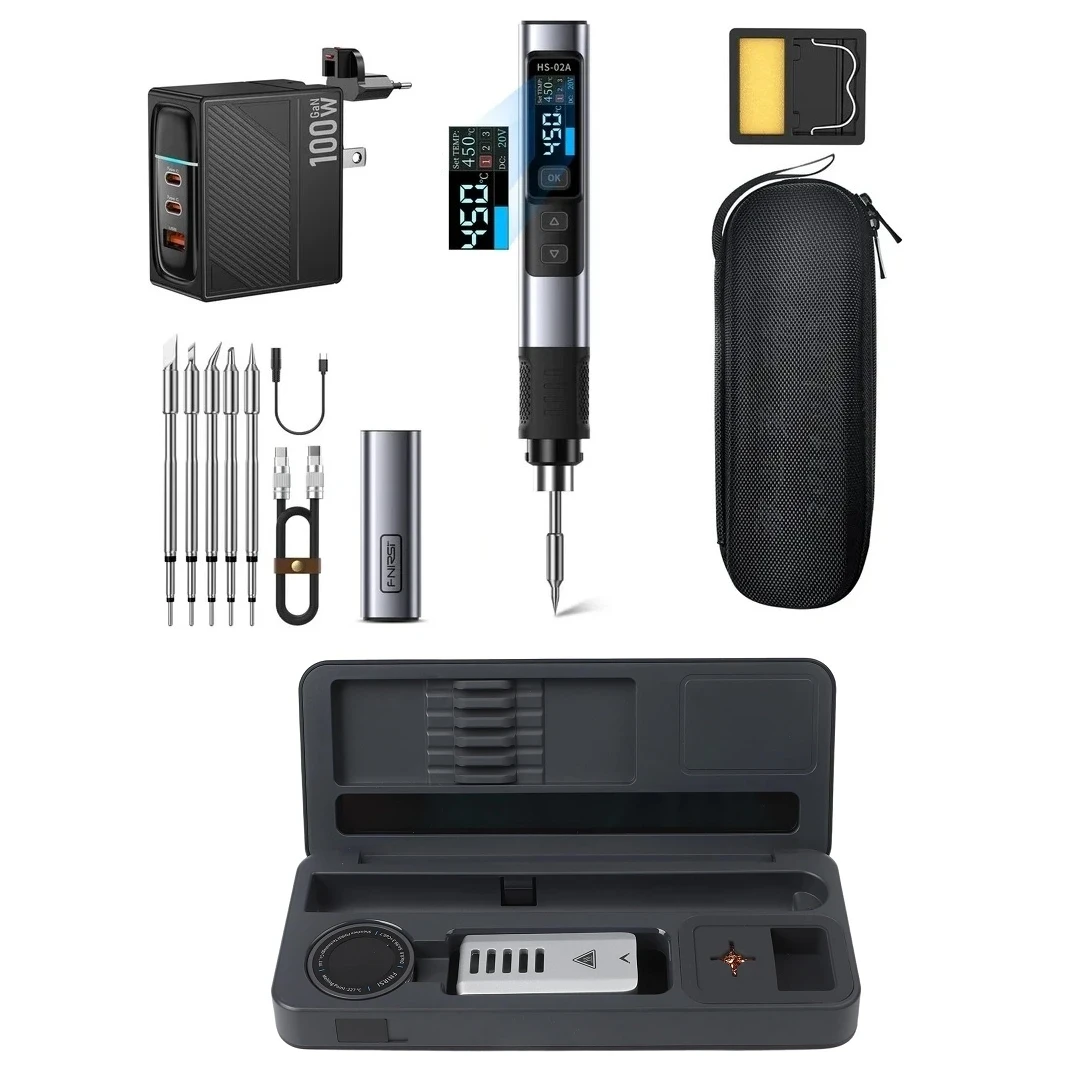 Паяльник FNIRSI HS-02A и кейс органайзер