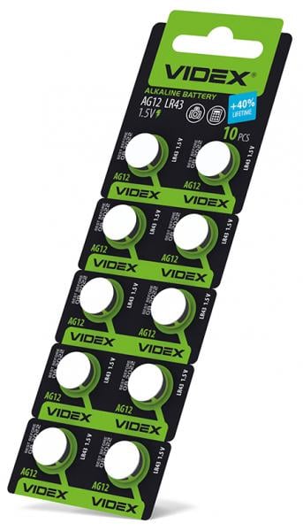 Батарейка годинникова Videx 10 шт. AG12/LR43