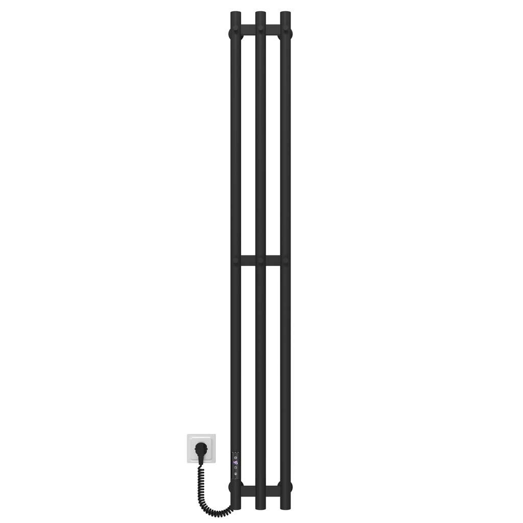 Полотенцесушитель электрический Deffi Zara П3 JD03 левое подключение нержавеющая сталь 140х1400 мм Черный (A.CL.140.14.3.E.B.L.1)